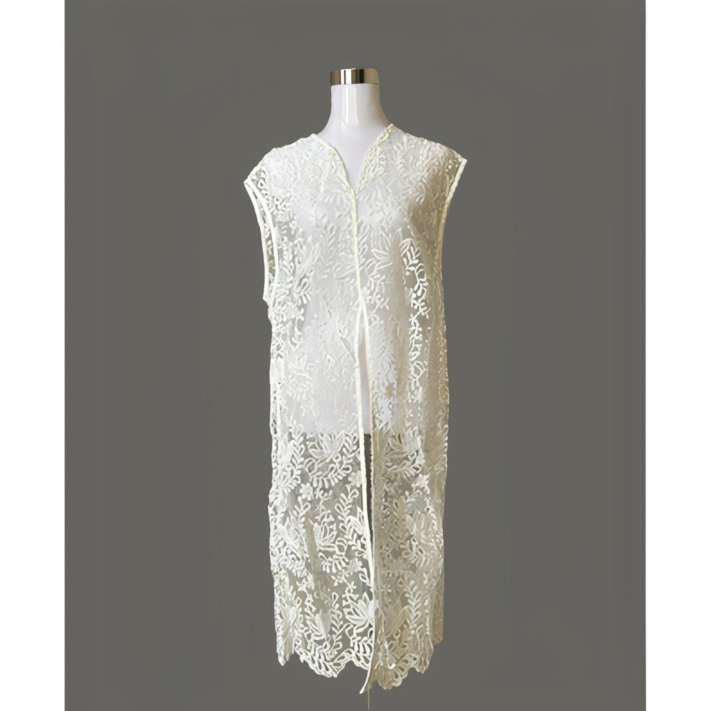 White Long Top with Lace