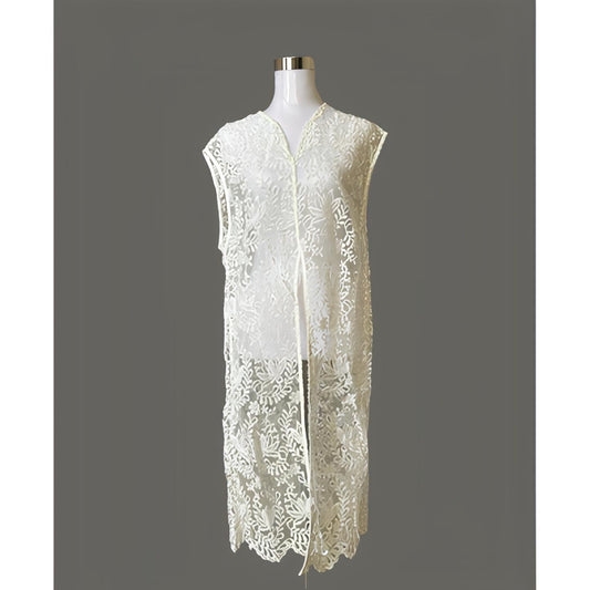White Long Top with Lace